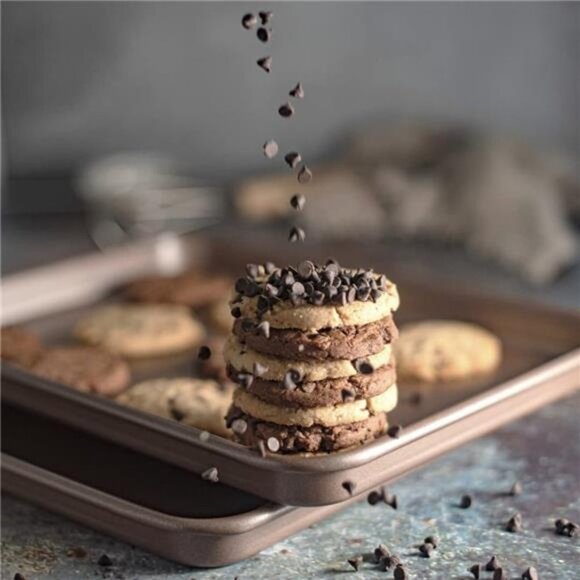 15-inch Baking Sheets Nonstick 2-Pack Cookie Sheets Nonstick Carbon Steel 15x10